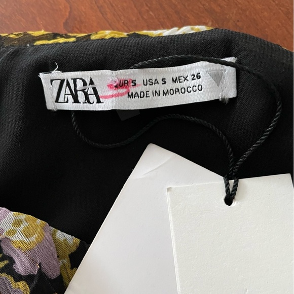 Zara Floral One Shoulder Dress Size S - Picture 7 of 15